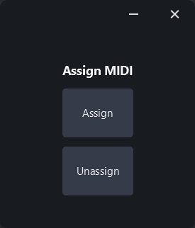 Assign and Unassign buttons for mapping an APC Mini pad in Simple DMX Controller