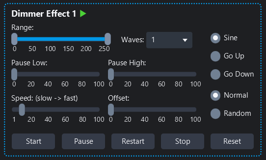 Automatic dimmer effect