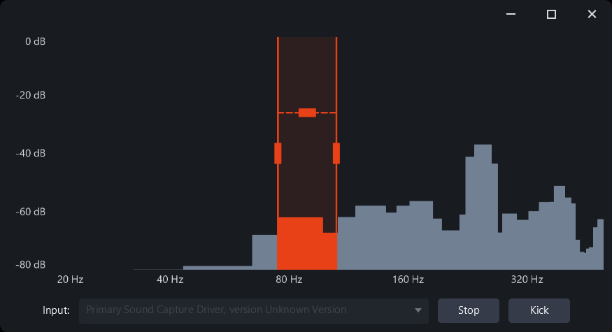 Kick Analyser window
