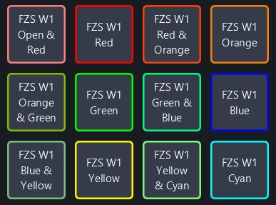 Color and gobo palettes